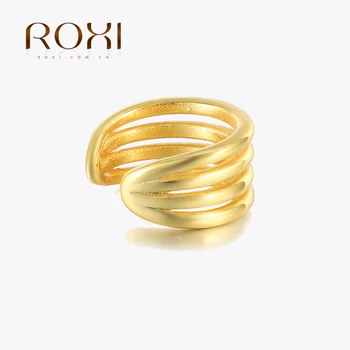 ROXI Basit C Şekli Geometri Hattı Klip Küpe Kadınlar için Kız Küpe Manşet Hiçbir Piercing 925 Ayar Gümüş Takı Oorbellen