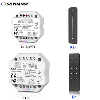 S1-B / Tuya WiFi S1-B (WT) Anahtarı 2.4 G RF + AC triyak ayarlı kısıcı Faz kesme 1 Kanal Dimmer Triyak Denetleyici / LED Denetleyici led dimmer