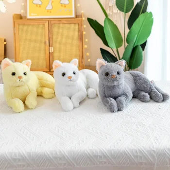 Simülasyon Kedi Modelleri peluş oyuncak doldurulmuş hayvan Yastık Sevimli Kedi Kanepe Yatak Odası Yastık Çocuk Oyuncakları Ev Dekorasyon noel hediyesi