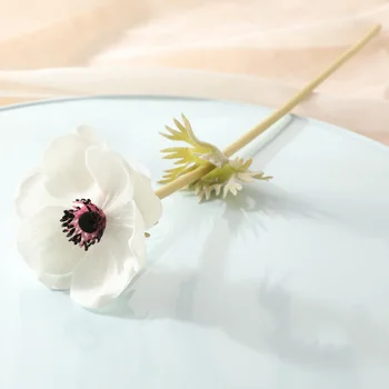 Simülasyon PU Anemon Çim Tahıl Gül Gerçek Dokunmatik yapay çiçekler Düğün Dekorasyon Çiçek Düzenleme Ev Sahte Gül Çiçek