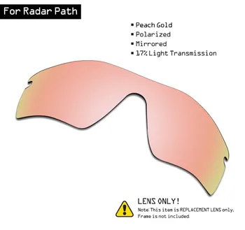 SmartVLT Polarize Güneş Gözlüğü Yedek Lensler Oakley Radar Yolu-Şeftali Altın