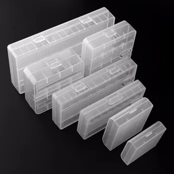 Soshine PVC Malzeme 7 Farklı Şeffaf Sert Plastik Pil Saklama Kutuları için Bir Kanca ile 18650 26650 AA AAA Pil