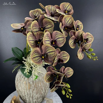 SunMade High-end Büyük Orkide Şube 3D yapay çiçekler Ev Düğün Dekorasyon Çiçek Saksıları Dekoratif Fleurs Artificielles