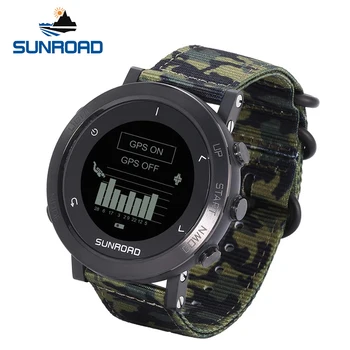 Sunroad akıllı saat spor saat Ordu Su Geçirmez Kalp Hızı Altimetre Koşu Triatlon Dijital GPS Erkekler için kol Saati