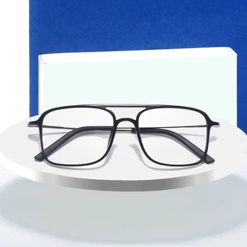 Süper Hafif Kare ULTEM Gözlük Çift Işın Çerçevesi Erkekler ve Kadınlar Modelleri Gelgit Büyük Yüz Rahat 7g