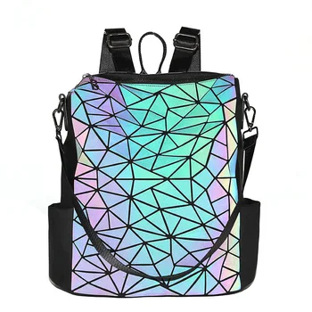 Tasarımcı Aydınlık Geometrik Lüks Sırt Çantası Zarif Okul Çantaları Kadınlar için 2019 Gece Lambası Renk Değişimi Öğrenci seyahat sırt çantası
