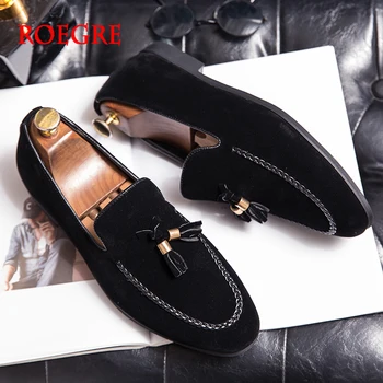 Tasarımcı Yeni Erkek Deri rahat ayakkabılar Resmi Brogue Ayakkabı Erkekler için Püskül Loafer'lar Büyük Boy Rahat Siyah Kahverengi Moccasins