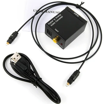 Taşınabilir 3.5 mm Jack Koaksiyel Fiber Optik Dijital Analog Ses AUX RCA L / R Dönüştürücü SPDIF Dijital ses şifre çözücü Amplifikatör