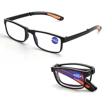 Taşınabilir Katlanır okuma gözlüğü Moda Retro Anti-mavi ışık presbiyopi gözlük erkek kadın bilgisayar gözlük + 1.0 İla + 4.0