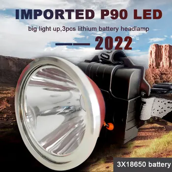 Toptan BS Yüksek Parlak USB LED Far 3x18650 Pil Şarj Edilebilir Avcılık El Feneri Su Geçirmez Açık Balıkçılık Torch Beyaz
