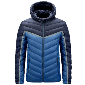 Ultralight Kış Aşağı Ceket Erkek Moda Sıcak Tüy Kapşonlu Palto Renk Eşleştirme 2020 Yeni Erkek Giyim Boyutu M-4XL