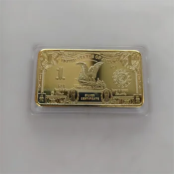 USD 1 Dolar Külçe 24 k Altın Bar Amerikan Metal Sikke Altın Barlar USD hediye kutusu ile