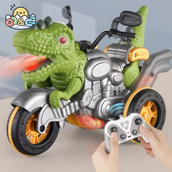 Uzaktan Kumanda Dinozor Motosiklet Dublör RC Araba Elektrikli Sprey ses ışığı İle çocuk Dinozorlar Oyuncaklar Araçlar Çocuklar için Hediye