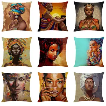 Vintage-Ev Kadın Yastık Kılıfı minder örtüsü Afrika Atmak Yastık Kapakları