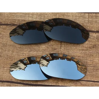 Vonxyz 2 Pairs Stealth Siyah ve Krom Ayna Polikarbonat Yedek Lensler-Oakley Canavar Köpek Çerçeve