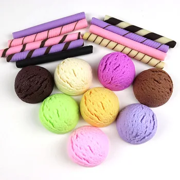 Yapay Dükkanı Dekoratif Gıdalar Renkli PVC Simülasyon Dondurma Topu Çikolata Bisküvi Sopa Gıda Modeli