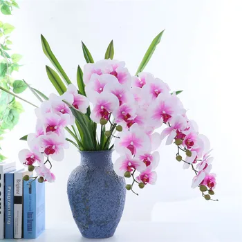 Yapay Kelebek orkide Gerçek Dokunmatik Orkide Sahte Çiçekler Ev Dekor Sahte Yapraklar Düğün Dekorasyon Aksesuarları