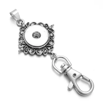 Yapış Takı Vintage Yapış anahtar zincirleri Fit 18mm Snap Düğmesi Kordon Anahtarlık Kadın Düğmeleri Aksesuarları ZF016