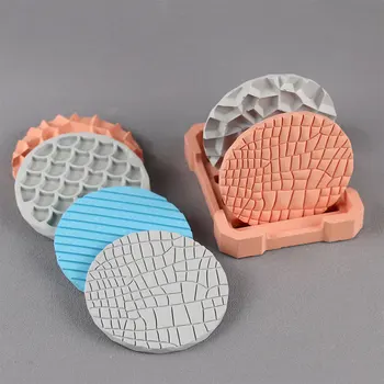 Yaratıcı Desen Coaster silikon kalıp Taş Desen Kil Kalıp Dıy Çimento Sıva Balık Terazi Tepsi Tutucu Ev Dekor El Sanatları