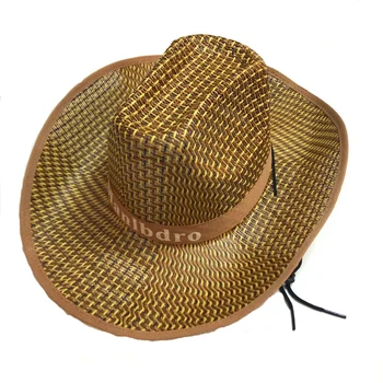 Yaz Geniş Ağız Saman Batı kovboy şapkaları Kadın Erkek Açık Plaj Seyahat güneş koruma şapkası Rahat Unisex Panama Caz Kap
