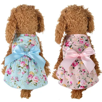 Yaz Köpek Elbise Küçük Çiçek Prenses Köpek Elbise Köpekler İçin Etek Yaz Prenses Köpek Gelinlik York Giysileri Evcil Hayvan Elbise