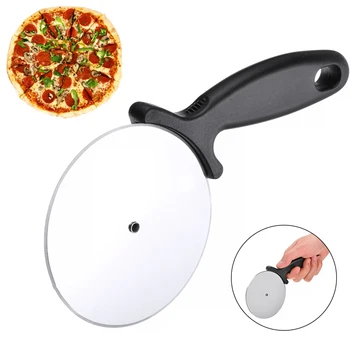 Yeni Paslanmaz Çelik Rulo Pizza Kesici Tekerlek 9 cm Büyük Tekerlek Pizza Kesme Dilimleme Pişirme Kesici Kolaylık Mutfak Gadget