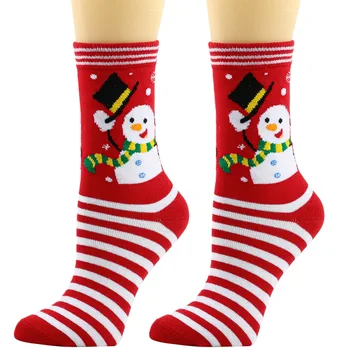 Yeni Yıl Aksesuarları Moda Unisex Noel Kar Adam Baskılı Çorap Orta Tüp Çorap Kış sıcak Noel Baba Çorap