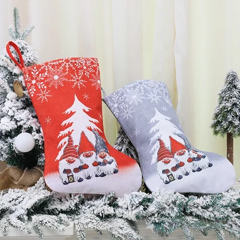 Yeni Yıl Noel Çorap Çuval Noel Hediye Şeker Çanta Noel Noel Süslemeleri Ev için Navidad Çorap Noel ağaç dekor