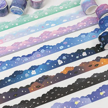Yıldızlı gökyüzü lunapark Serisi Maskeleme Washi Bant Sevimli yıldız Dekoratif Yapışkan Bant Dıy Sticker Etiket Scrapbooking bulutlar 