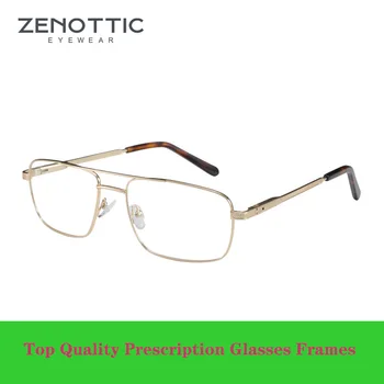 ZENOTTIC Tasarım Erkekler Titanyum Alaşımlı Gözlük Çerçeve Moda Erkek Kare Ultralight Göz Miyopi Reçete Gözlük