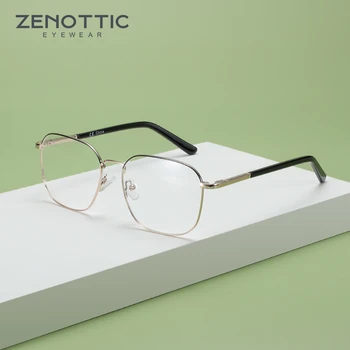ZENOTTIC Tasarımcı Alaşım Optik Gözlük Çerçeve Erkekler İş Boy Kare Tam Çerçeve Gözlük Miyopi Reçete Gözlük