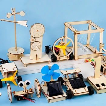Çocuklar DIY Bilim Deney Seti Ahşap Montaj Modeli Yapı Oyuncak KÖK Elektrikli Robot Ahşap Bulmaca Oyuncaklar İçin 7-14 Yıl çocuk