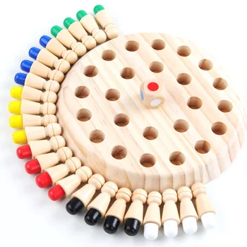 Çocuklar parti oyunu Ahşap Hafıza Maç Sopa Satranç Oyunu Eğlenceli Blok Kurulu Oyunu Eğitici Renk Bilişsel Yetenek Oyuncak Çocuklar için