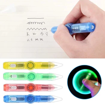 Çok fonksiyonlu Parmak Dönen Spinner Gyro Jel Kalem LED Flaş Aydınlık Anti Stres Oyuncaklar Kalem Öğrenci Kırtasiye