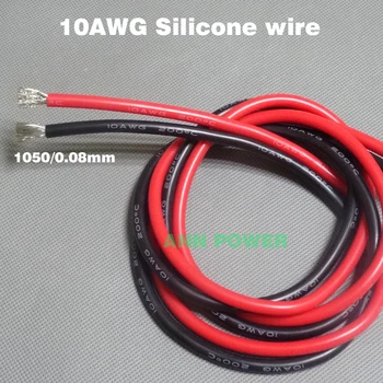 Ücretsiz kargo 10AWG Silikon tel 10 AWG 10# silika jel teller İletken / 1050 / 0 08mm AWG10 yüksek sıcaklık kalaylı bakır kablo