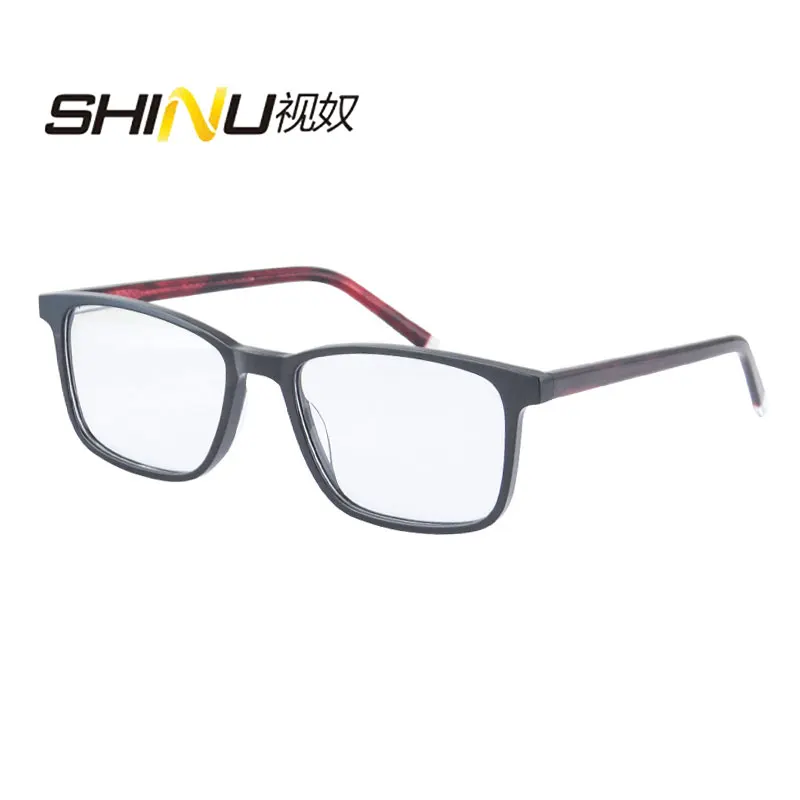 Okuma gözlüğü erkekler için Multifokal Reçete mavi ışık fotokromik Gözlük hipermetrop asetat kare gözlük çerçevesi