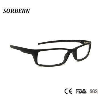 SORBERN Erkek Spor Stil Gözlük Wrap Şekli TR90 Gözlük Çerçeveleri Optik Hafif Reçete Gözlük Yüksek Kaliteli Gözlüğü